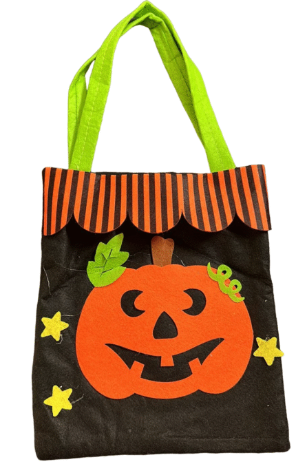 Halloween Pumpkin Candy Bag Basket | Halloween Candy Goody Bags |Trick or Treat Halloween Candy Baskets| Halloween Bag Trick Or Treat Felt Fabric