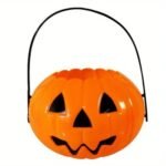 Halloween Pumpkin Candy Baskets for Kids, Trick Or Treat Halloween Bowl with Skeleton Hands - Party Decoration, Halloween Decoration Prop, Pumpkin Candy Basket (Big Pumpkin Basket)