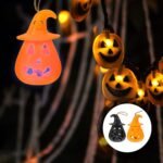 MPS My Party Suppliers Set of 2 Halloween Lamps, Halloween laltern, LED for Halloween Decoration, Halloween Hanging Decoration (Orange-Black Hanging Pumpkin lamp) - Image 5