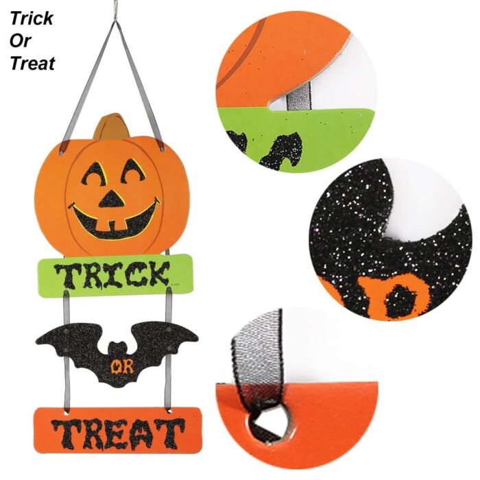 My Party Suppliers Halloween Decoration Hanging Hang tag Halloween Window Decoration Halloween Pumpkin Hanging Strips (Multi Color 1 pcs Randon Print) - Image 3