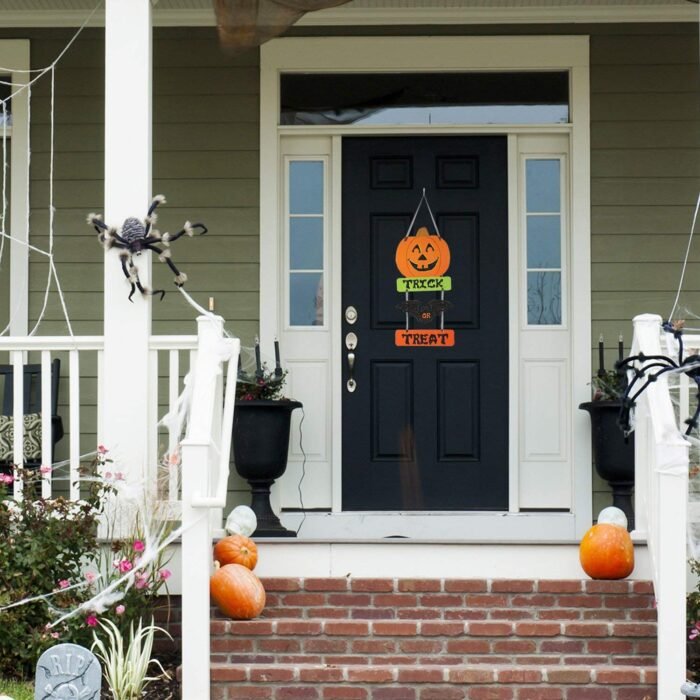 MPS My Party Suppliers 1 PCS Halloween Felt Hanging, Halloween Hanging Decorations- Happy Halloween Party Plate Banner Halloween Door Sign Felt Decoration, Front Door Decor Hanging Door Decoration Felt Party Wall - Image 5
