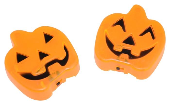 MPS My Party Suppliers Set of 2 Halloween Lamps, Halloween laltern, LED for Halloween Decoration, Halloween Hanging Decoration (Orange Pumpkin Light) - Image 3