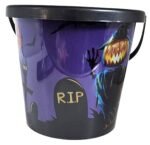 Halloween RIP Candy Baskets for Kids, Trick Or Treat Halloween Candy Bowl with Skeleton Party Decoration, Halloween Decoration Prop, Pumpkin Candy Basket (Black) - Image 5