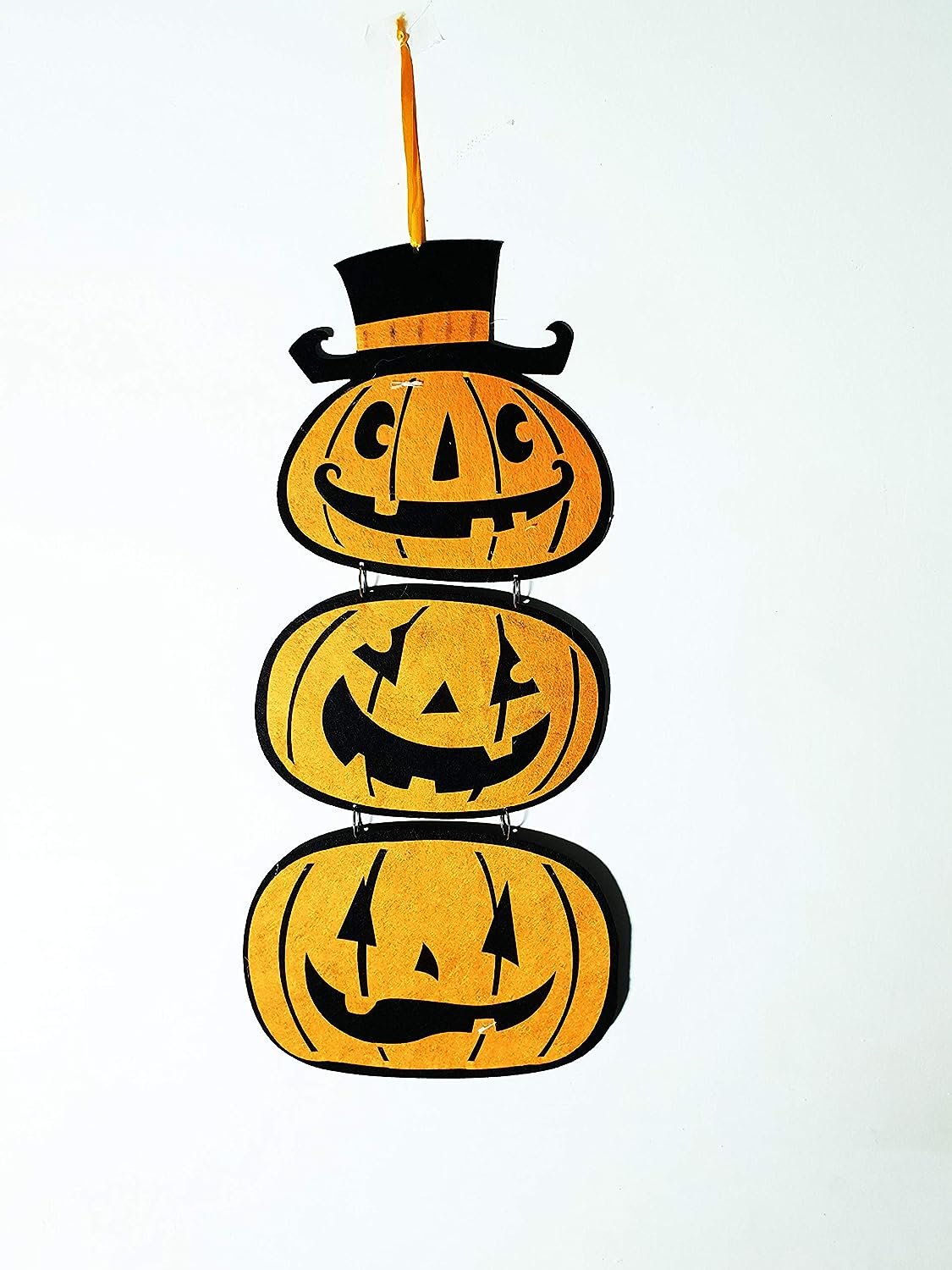 pumpkin3 My Party Suppliers Felt Pumpkin Halloween Decoration Hanging Hang Tag Halloween Window Decoration Halloween Pumpkin Hanging Strips (Multi Color 1 pcs) - Image 1