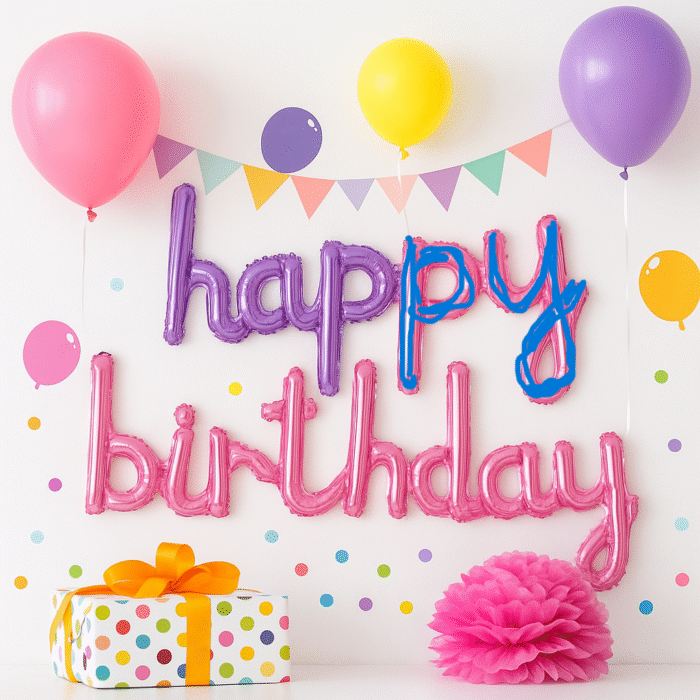 MPS MY PARTY SUPPLIERS® Purple-Pink Cursive Happy Birthday Letter Foil Balloons Colorful Birthday Letters Foil Banner Balloons Mylar Balloons for Birthday Decoration Birthday Décor Supplies - Image 4