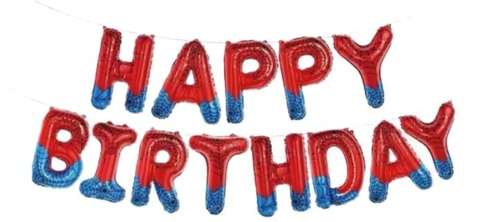 MPS MY PARTY SUPPLIERS® 1pc Superhero Theme Happy Birthday Letter Foil Balloon Banner for Kids Balloons for Birthday Decoration Big Size Alphabet Letters for Wall Backdrop Birthday Decor ideas at home - Image 1