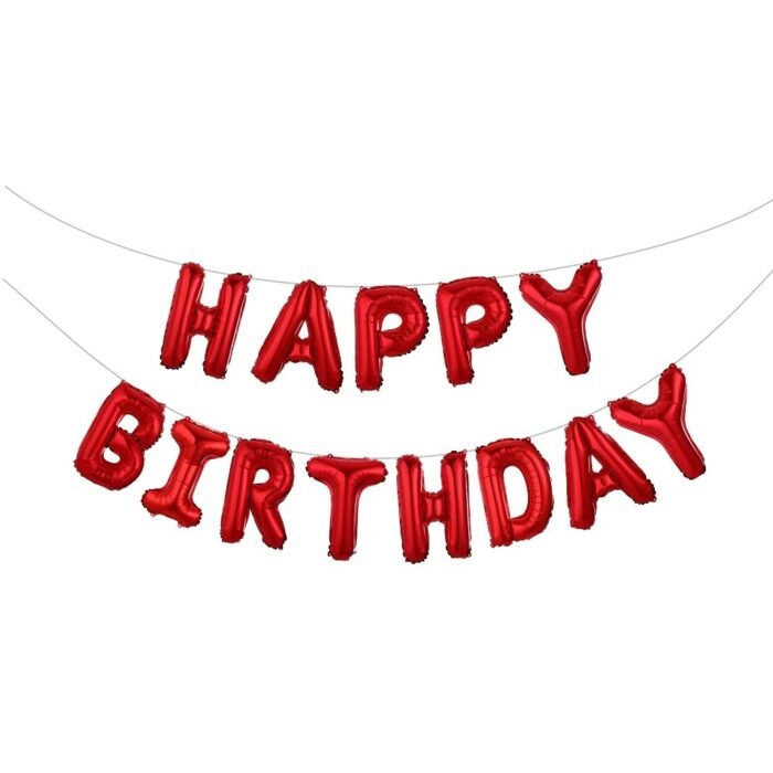 MPS MY PARTY SUPPLIERS®13Pcs 16inch Red Happy Birthday Letter Foil Balloons Decoration for Birthday Foil balloons for birthday decoration Balloon Set for Decoration (13Pcs 16inch) - Image 2