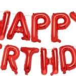 MPS MY PARTY SUPPLIERS®13Pcs 16inch Red Happy Birthday Letter Foil Balloons Decoration for Birthday Foil balloons for birthday decoration Balloon Set for Decoration (13Pcs 16inch)