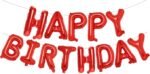 MPS MY PARTY SUPPLIERS®13Pcs 16inch Red Happy Birthday Letter Foil Balloons Decoration for Birthday Foil balloons for birthday decoration Balloon Set for Decoration (13Pcs 16inch)