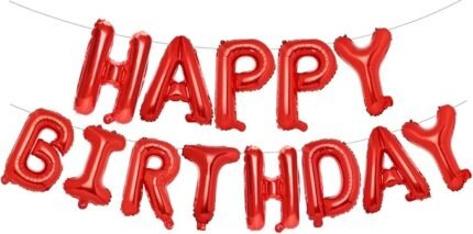 MPS MY PARTY SUPPLIERS®13Pcs 16inch Red Happy Birthday Letter Foil Balloons Decoration for Birthday Foil balloons for birthday decoration Balloon Set for Decoration (13Pcs 16inch)