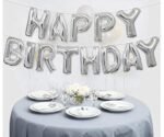 MPS MY PARTY SUPPLIERS®13Pcs 16inch Silver Happy Birthday Letter Foil Balloons Decoration for Birthday Foil balloons for birthday decoration Balloon Set for Decoration (13Pcs 16inch) - Image 2