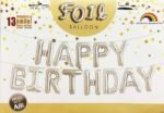 MPS MY PARTY SUPPLIERS®13Pcs 16inch Silver Happy Birthday Letter Foil Balloons Decoration for Birthday Foil balloons for birthday decoration Balloon Set for Decoration (13Pcs 16inch) - Image 3