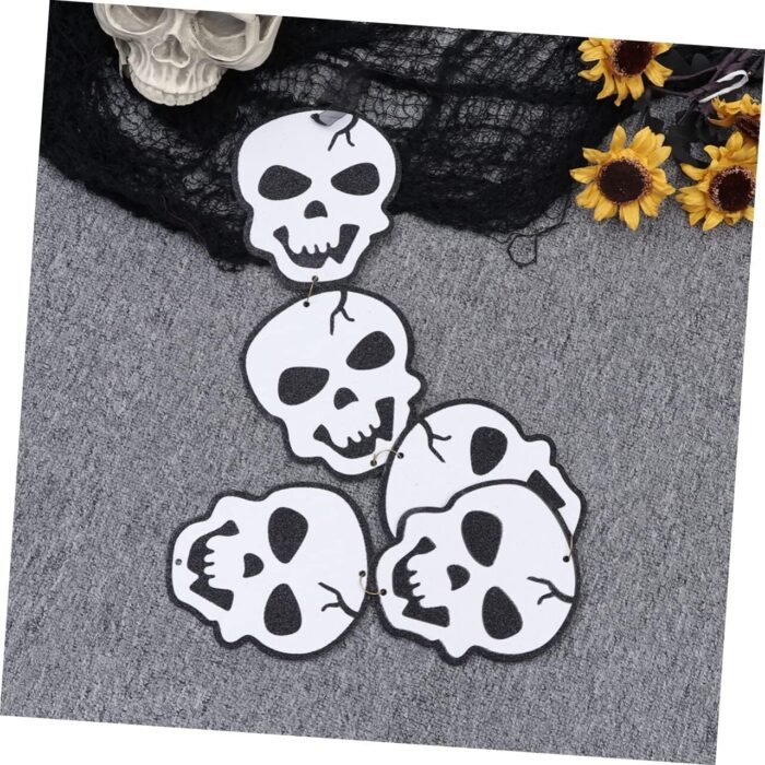Halloween 5 Skull Hanging White Set Suit 5 Halloween Hanging Skull Halloween Party Hanging Charm Lip Gloss Makeup Skeleton Ghost White Pumpkin Decor Halloween Party Hanging - Image 6
