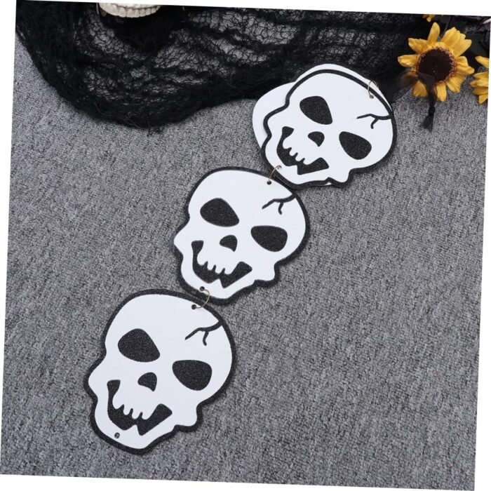 Halloween 5 Skull Hanging White Set Suit 5 Halloween Hanging Skull Halloween Party Hanging Charm Lip Gloss Makeup Skeleton Ghost White Pumpkin Decor Halloween Party Hanging - Image 3