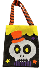 Halloween Skull Candy Halloween Goody Bags |Trick or Treat Halloween Candy Baskets| Pumpkin Treat Bag Trick Or Treat Halloween Basket Party Accessories Props Felt Fabric