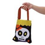 Halloween Skull Candy Halloween Goody Bags |Trick or Treat Halloween Candy Baskets| Pumpkin Treat Bag Trick Or Treat Halloween Basket Party Accessories Props Felt Fabric - Image 6