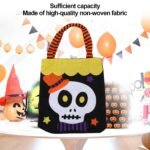 Halloween Skull Candy Halloween Goody Bags |Trick or Treat Halloween Candy Baskets| Pumpkin Treat Bag Trick Or Treat Halloween Basket Party Accessories Props Felt Fabric - Image 3