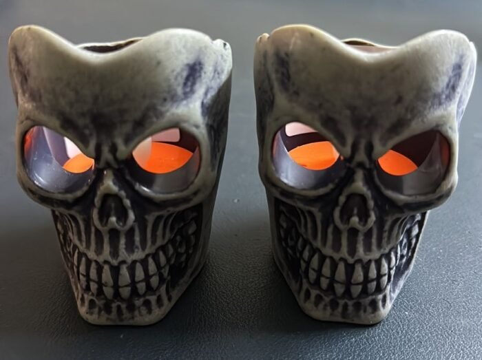 MPS My Party Suppliers Set of 2 Halloween Lamps, Halloween laltern, LED for Halloween Decoration, Halloween Hanging Decoration (Black Skull LED) - Image 5