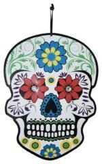 MPS My Party Suppliers 3 pcs Day of The Dead Mask Sugar Skull Full Face Hanging, Halloween Hanging Decoration, Skeleton Decoration, Skull Hanging, Halloween Decorations, halloween hanging skull ghosts - Image 2