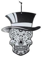 MPS My Party Suppliers 3 pcs Day of The Dead Mask Sugar Skull Full Face Hanging, Halloween Hanging Decoration, Skeleton Decoration, Skull Hanging, Halloween Decorations, halloween hanging skull ghosts - Image 3