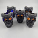 MPS My Party Suppliers Set of 2 Halloween Lamps, Halloween laltern, LED for Halloween Decoration, Halloween Hanging Decoration (Black Skull LED) - Image 7