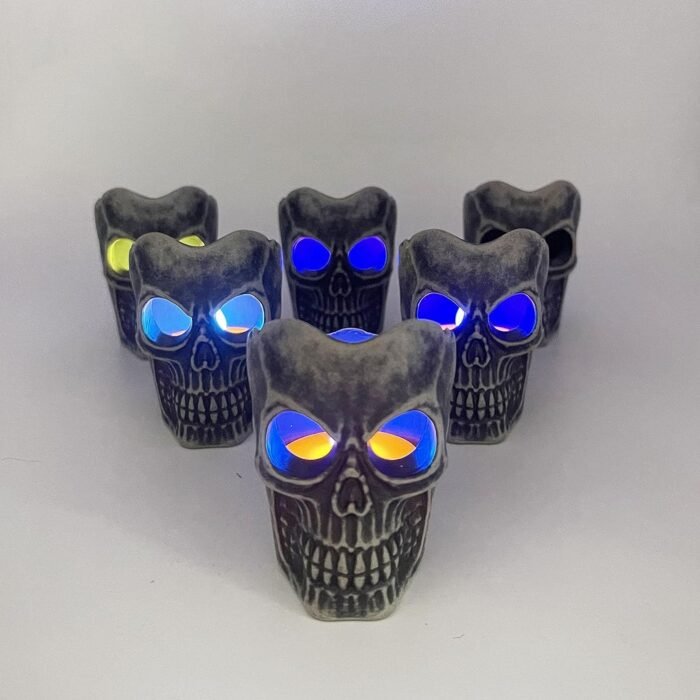 MPS My Party Suppliers Set of 2 Halloween Lamps, Halloween laltern, LED for Halloween Decoration, Halloween Hanging Decoration (Black Skull LED) - Image 2