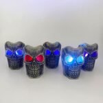 MPS My Party Suppliers Set of 2 Halloween Lamps, Halloween laltern, LED for Halloween Decoration, Halloween Hanging Decoration (Black Skull LED) - Image 3