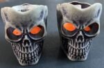 MPS My Party Suppliers Set of 2 Halloween Lamps, Halloween laltern, LED for Halloween Decoration, Halloween Hanging Decoration (Black Skull LED) - Image 4