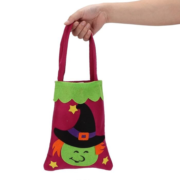 Halloween Witch Candy Basket Halloween Candy Bags |Trick or Treat Candy Baskets| Pumpkin Treat Bag Trick Or Treat Halloween Party Accessories Props Felt Fabric - Image 5
