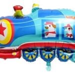 MPS My Party Suppliers 1pc Self standing Train Engine Foil Balloon for kids, Toy Train Balloons for kids Party Decoration, Train Shape Foil Balloon, Train theme, Transportation Theme, Baby shower