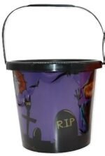 MPS My Party Suppliers 1 pc. Pumpkin Basket with Strap, Candy Jar, Pumpkin Candy Bucket/Basket Halloween Decor, Halloween Pumpkin Bucket Purple, Halloween Candy Basket for Kids, Halloween Decoration - Image 3