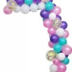 Mermaid Theme Balloon,45 pcs 12 Inch Purple Balloons, Light Pink Balloons, Metallic Balloons, Purple Pink Balloons for Princess Birthday Party, Purple Baby Shower/Mermaid Balloons