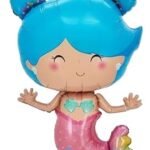 MPS MY PARTY SUPPLIERS® 1pc, 63 * 104cm Mermaid Foil Balloon, birthday decoration mermaid theme, under sea theme balloons, Mermaid balloon decoration ideas