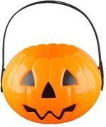 MPS My Party Suppliers 1pc Halloween Orange Pumpkin Candy Basket/Bowl, Pumpkin Face Candy Bucket for Kids, Pumpkin Candy Holder Decoration, Pumpkin Candy Basket, Halloween Decor - Image 2