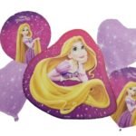 MPS MY PARTY SUPPLIERS® Set of 5 Purple Princess Cutout Balloon with Heart Balloons and Round Princess Balloons, Princess theme foil Balloon Birthday and princess theme party, fairy theme balloons