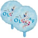 MPS MY PARTY SUPPLIERS® Set of 2 Round Frozen Foil Balloon, Olaf Frozen Balloon, Frozen theme foil Balloon Birthday and princess theme party, Princess theme balloons