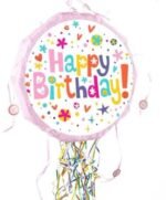 Birthday Pinata/Happy Birthday Print Pull String Pinata For Birthday Party/Party Pinata/Birthday Goodies Bag/Pull String Bag/Pull String Birthday Pinata