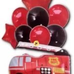 Set of 9 Fire Truck Balloon, Firefighter Theme Balloons for Firetruck Birthday Decorations, Trasport Theme Balloons, Firefighter Theme Balloon, Fire Brigade Balloon For Birthday
