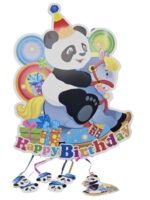 MY PARTY SUPPLIERS Giant panda Theme Pinata, Pull String Pinata for Birthday/Panda Theme Animal Print Khoi Bag/Jungle Pinata Theme Decoration - Image 2