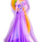 MPS MY PARTY SUPPLIERS® 1pc Princess foil Balloon, Princess themed party supplies, Princess foil Balloons, Princess Balloons for decoration, round balloons, Princess theme backdrop (gold-purple)