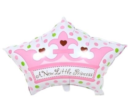 MPS My Party Suppliers 1pc pink crown foil balloon, new little princess crown balloon, princess birthday balloon, baby shower theme, princess theme, pink balloons for baby shower