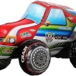 MPS My Party Suppliers 1pc Self standing Multicolor Car Foil Balloon for kids, Race Car Balloons for kids Party Decoration, Car Shape Party Foil Balloon, Car, Transportation Theme, Vehicle balloon