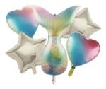 Set of 5 Mermaid Tail Birthday Balloons Party Supplies or Baby Shower Balloons Enchanted Mermaid Party Balloons Mermaid Tail Foil Balloon (Multicolor)