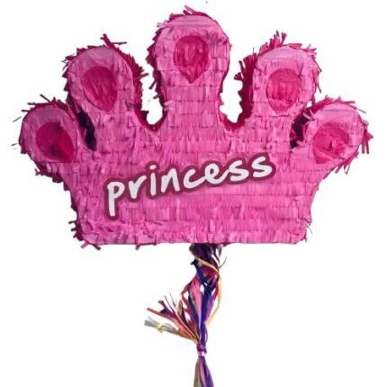 3D Pink Princess Crown Pinata, Princess Khoibag for Princess Themed Birthday Decorations, Princess Party Decorations and Favors for Girls-Great 3D Hanging Decoration, Princess Pinata
