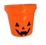 1 PCS Halloween Pumpkin Bucket Pumpkin Candy Holder Party Supplies for Decor Halloween Supplies Goody Candy Basket Halloween Candy for Kids Trick or Treat Candy Bucket with Handle