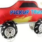 MPS MY PARTY SUPPLIERS® 1pc Red racing car foil balloon with walking wheels, Monster Car balloons for kids party decor, vehicle transportation truck theme, foil balloons decor ideas