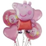 Peppa Pig Theme Foil Balloon for Birthday Decoration items & Kit - 1 Pc Large Peppa Pig Foil Balloon &2 Pcs round Peppa Pig Printed Foil Balloon, Theme Party Decoration, House Party Decoration