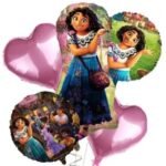 Set of 5 Moana Foil Balloons for Birthday Decoration, Princess Theme Balloons for girls Party Decoration, Cartoon Balloon, pink heart balloon, moana theme birthday decoration