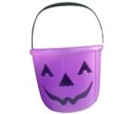 MPS MY PARTY SUPPLIERS 1pc Portable Purple Pumpkin Candy Basket for Halloween Party Decoration, Trick Or Treat Halloween Bowl with Pumpkin Smiling face, Party Supplies, Halloween Theme Decoration