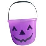 MPS MY PARTY SUPPLIERS 1pc Portable Purple Pumpkin Candy Basket for Halloween Party Decoration, Trick Or Treat Halloween Bowl with Pumpkin Smiling face, Party Supplies, Halloween Theme Decoration